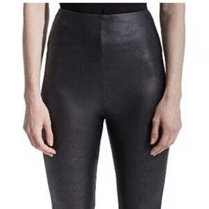Lysse Black Faux Leather Full-length Leggings, Size L